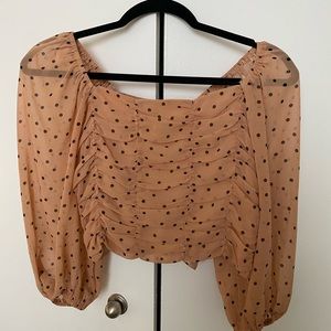 Princess Polly long sleeve polka dot blouse